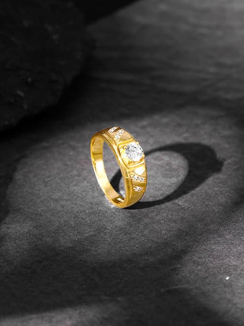 Buy GIVA 925 Sterling Silver Golden Zircon Ornate Ring For Men