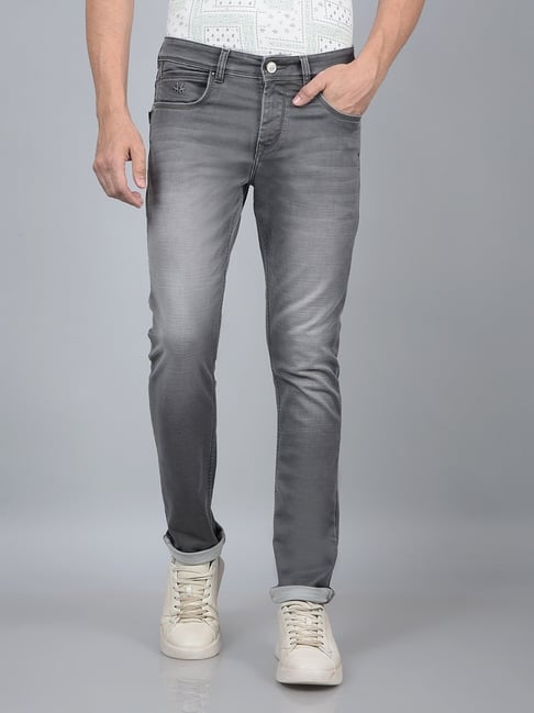 Crimsoune Club Grey Blended Slim Solid Jeans-picture-19