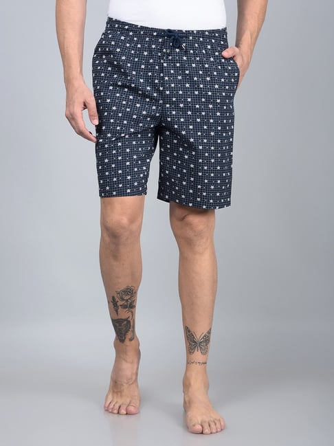 Crimsoune Club Navy Cotton Regular Floral Shorts-picture-28
