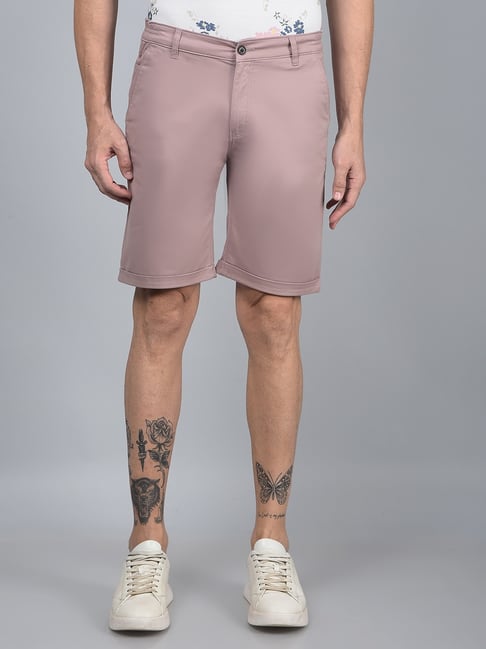 Crimsoune Club Pink Cotton Regular Fit Solid Shorts-picture-47