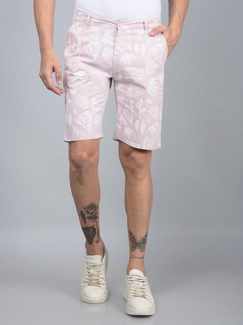 Crimsoune Club Pink Cotton Regular Fit Printed Shorts-picture-38