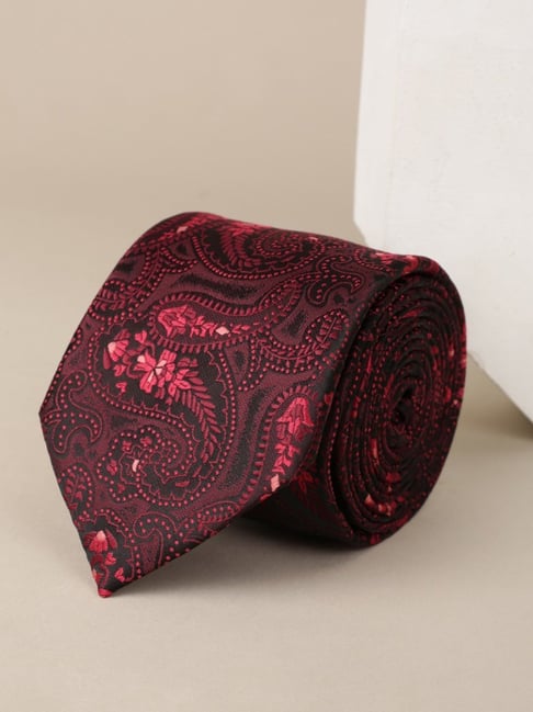 Van Heusen Red Embroidered Formal Tie-picture-31