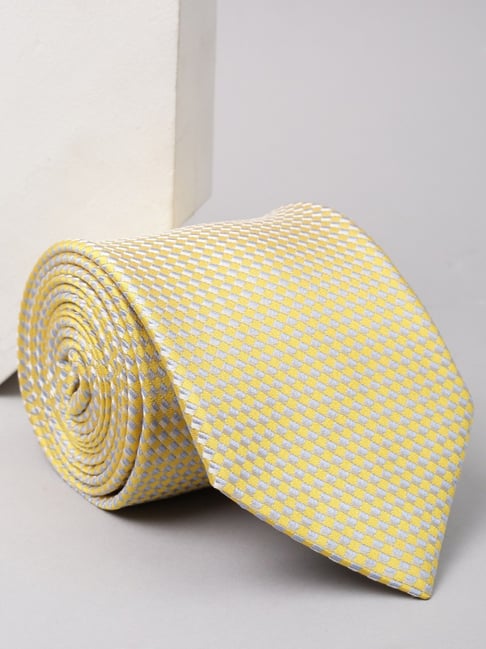 Van Heusen Yellow Textured Formal Tie