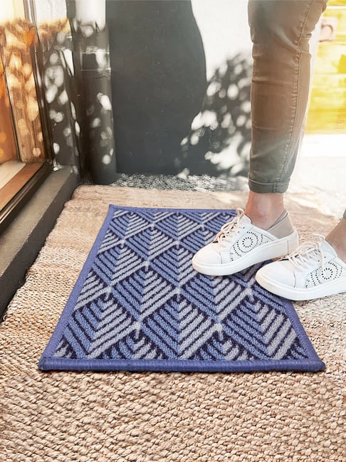 Bianca Grass & Green Nylon Stripe Door Mat (Small)