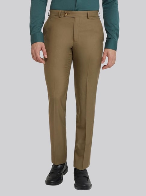 Park Avenue Brown Regular Fit Trousers-picture-21