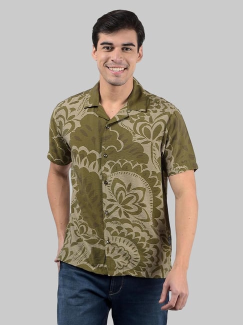 Numero Uno Green Relaxed Fit Printed Shirt-picture-12