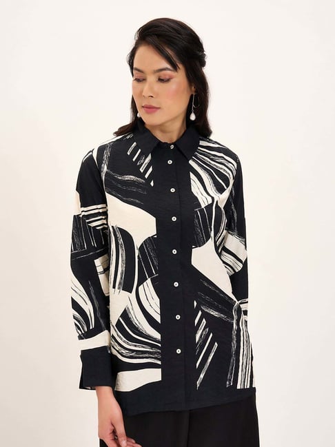 Marigold Lane Black Printed Casual Shirt-picture-18