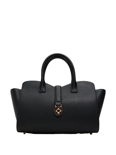 Aldo Black Textured Medium Handbag-image-7