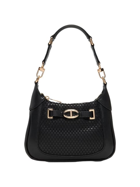 Aldo Black Textured Medium Hobo Shoulder Handbag-image-36