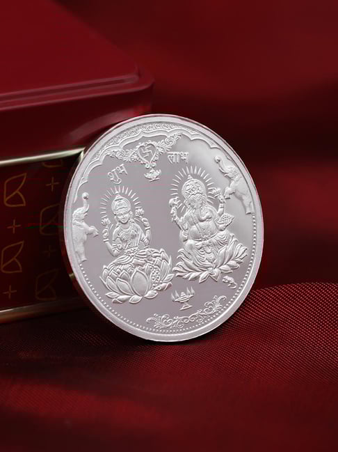 Kalyan Jewellers 999 Purity 20gm Lakshmi & Ganesha Silver Coin