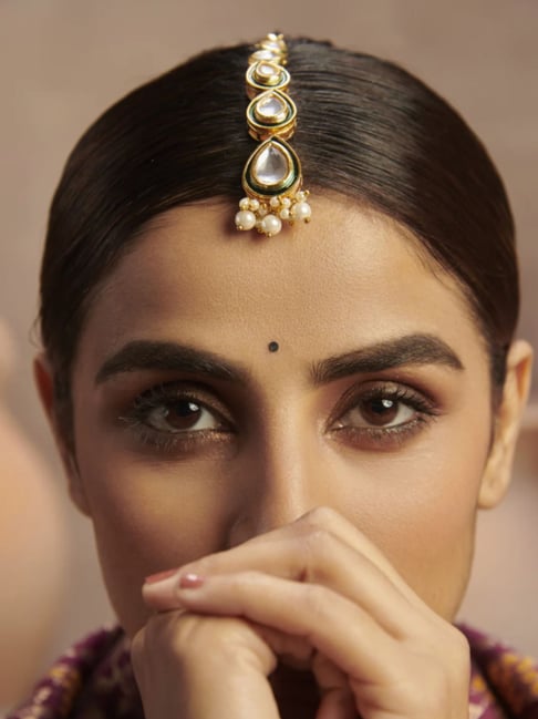 Abdesigns Gold-Tone Plated Minimal Maang Tikka Headpiece