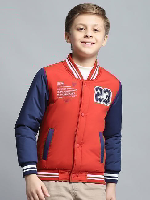 Monte Carlo Boys Printed Rust Mock Neck Full Sleeve Jacket-picture-11