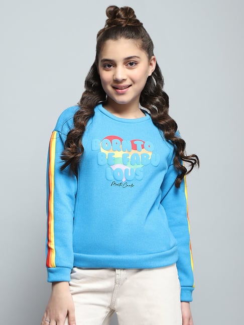 Monte Carlo Girls Printed Blue Round Neck Full Sleeve Sweatshirt-picture-38