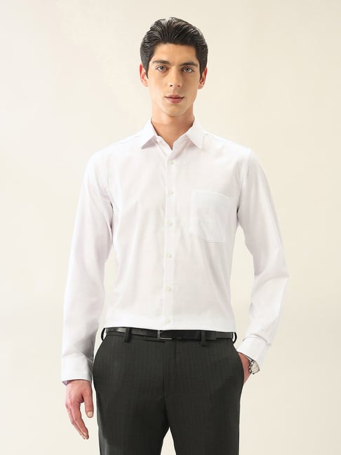 Arrow Yellow Cotton Regular fit Stripes Formal Shirt-picture-40