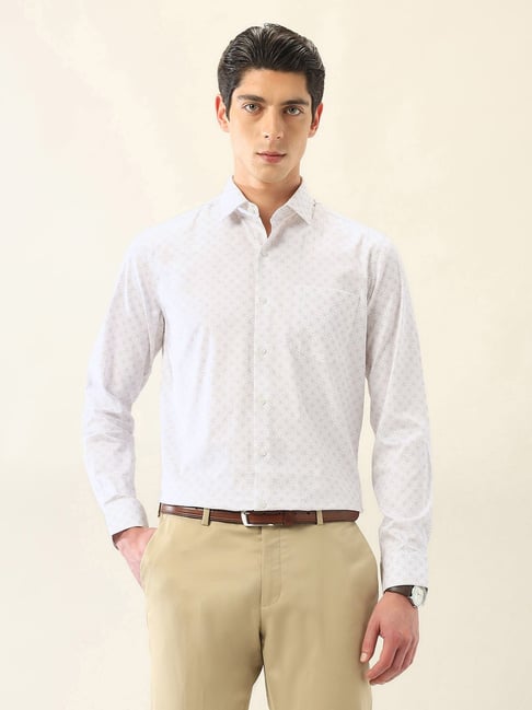 Arrow Pink Cotton Slim fit Geometric Formal Shirt-picture-12