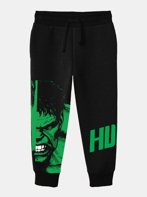 Bonkids Boys Black & Green Hulk Print Joggers-picture-21