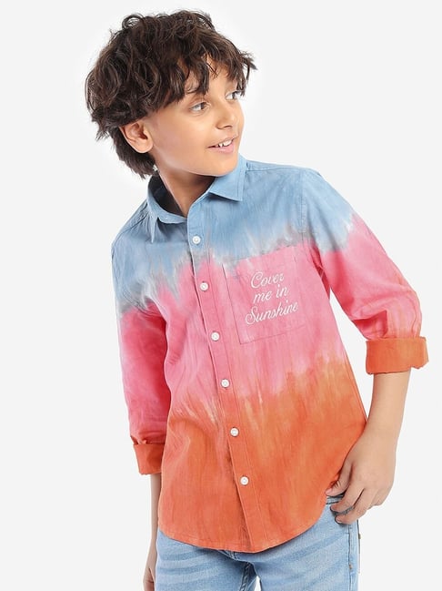 Bonkids Boys Standard Opaque Printed Cotton Casual Shirt