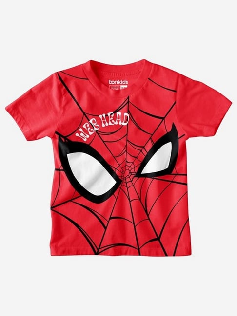 Bonkids Boys Graphic Printed Round Neck Cotton Spider-Man T-Shirt-picture-12