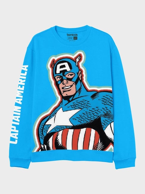 Bonkids Boys Turquoise Blue Printed Sweatshirt-picture-21