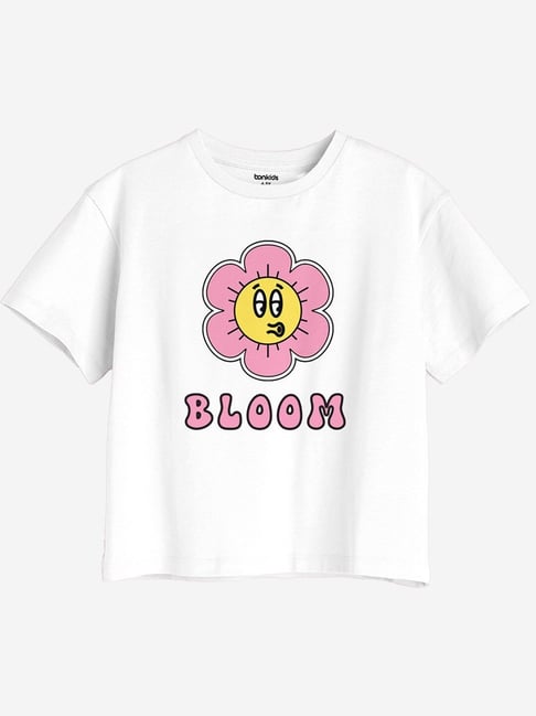 Bonkids Girls Typography Printed Applique Cotton Oversized T-Shirt-picture-30