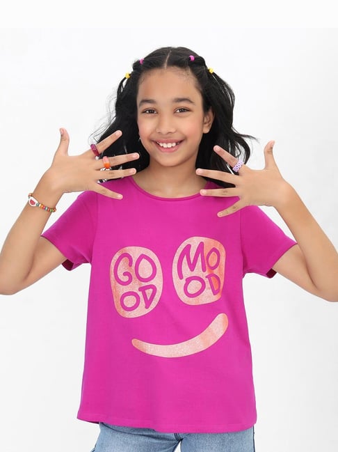 Bonkids Girls Typography Printed Cotton T-Shirt-picture-18