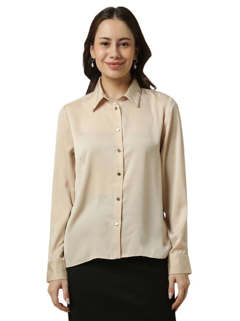 Allen Solly Beige Regular Fit Shirt-picture-35