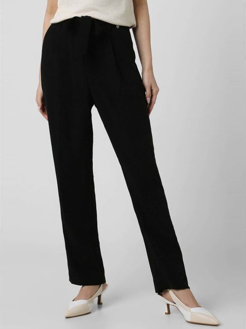 Buy Van Heusen Black Regular Fit Trousers for Women Online Tata CLiQ
