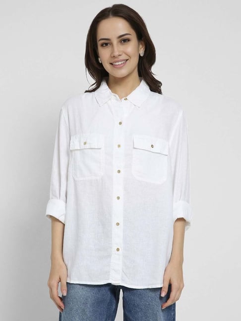 Buy American Eagle White Regular Fit Shirt for Women Online Tata