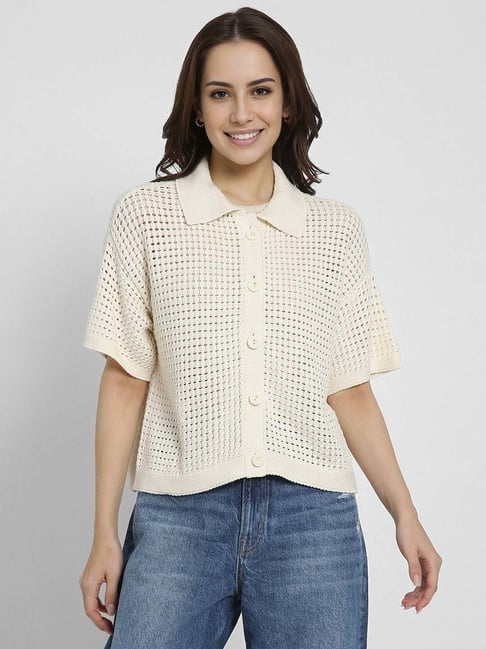 American Eagle Beige Regular Fit Cardigan