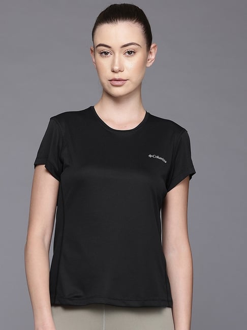 Columbia Black Regular Fit Sports T-Shirt