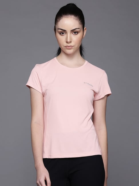Columbia Pink Regular Fit Sports T-Shirt