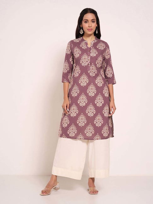Rangmanch by Pantaloons Purple Printed Kurtas-picture-33