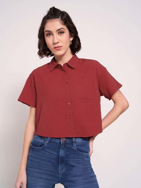 SF Jeans by Pantaloons Red Shirt