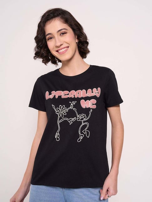 People by Pantaloons Black Printed Tee-picture-46