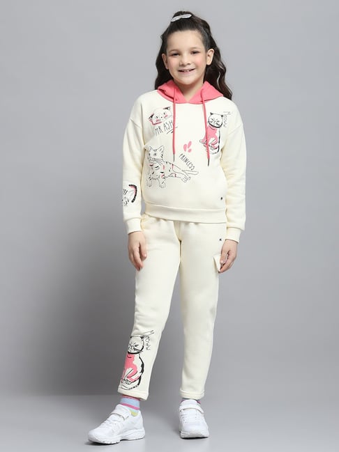 Monte Carlo Girls Printed Off White Hooded Neck Full Sleeve Tracksuit-picture-17