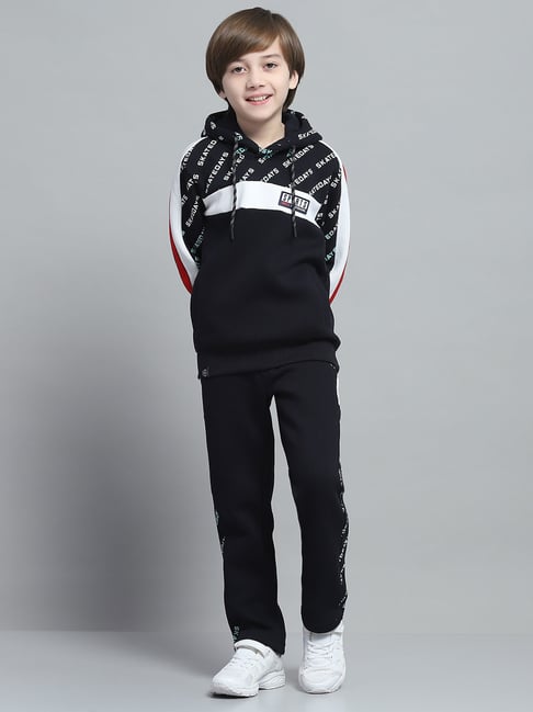 Monte Carlo Boys Printed Navy Blue Hooded Neck Full Sleeve Tracksuit-picture-18