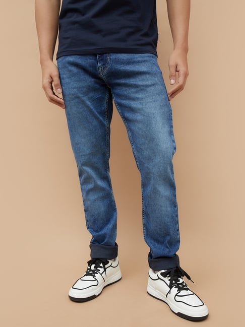 Fame Forever By Lifestyle Mid Blue Slim Fit Jeans-picture-43