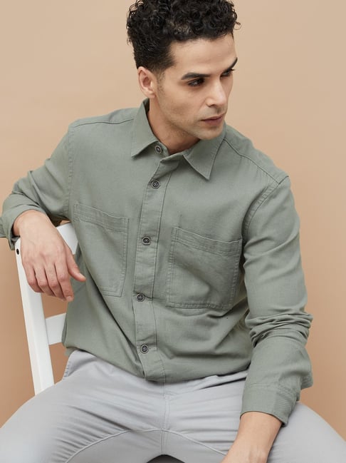 Code By Lifestyle Green Regular Fit Jacket