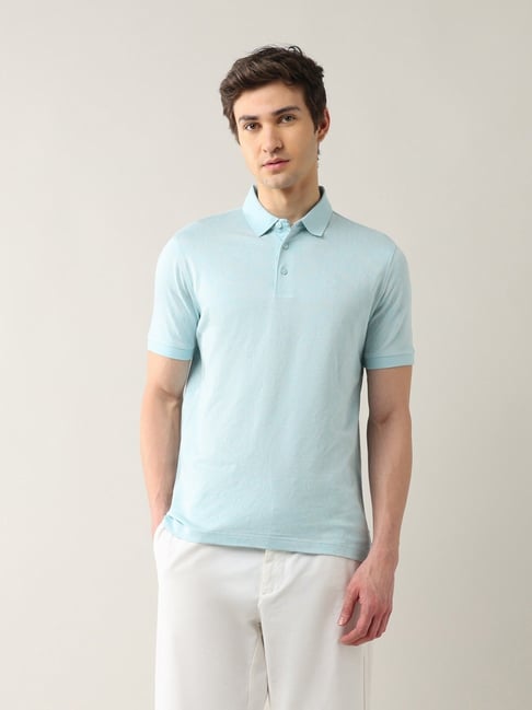 Arrow Blue Cotton Regular Fit Printed Polo T-Shirt-picture-47