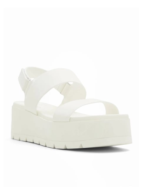 Aldo Women's THILA White Back Strap Wedges