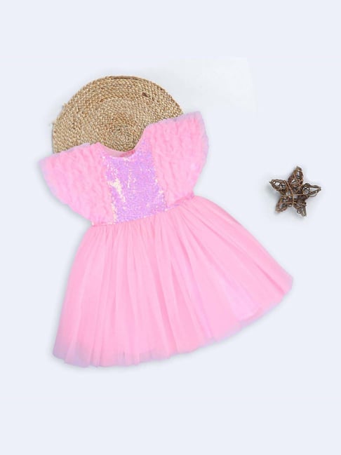 Wish Karo Kids Baby Pink Embellished Frock-picture-10