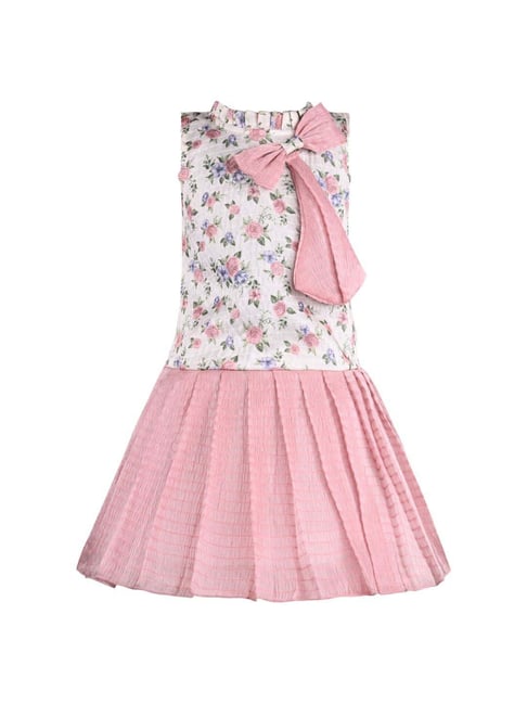 Wish Karo Kids Peach Floral Frock