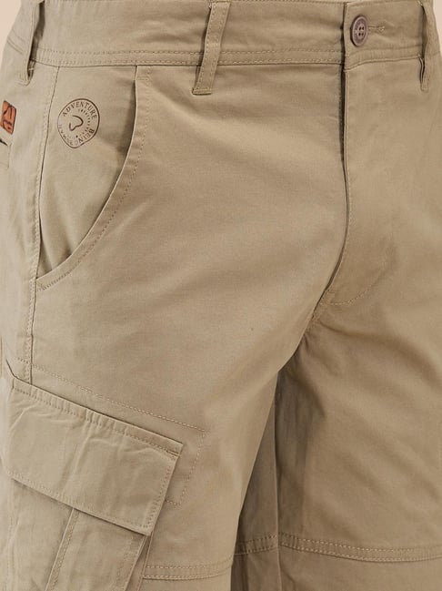 Buy Being Human Olive Regular Fit Solid Trousers for Mens Online