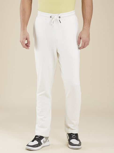 Being Human Off White Cotton Regular Fit Solid Trackpants