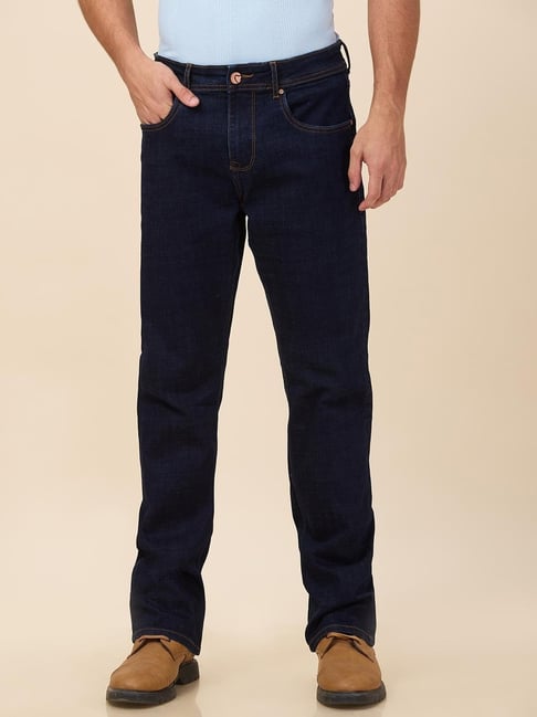 Being Human Navy Blue Blended Regular Fit Solid Jeans-picture-31