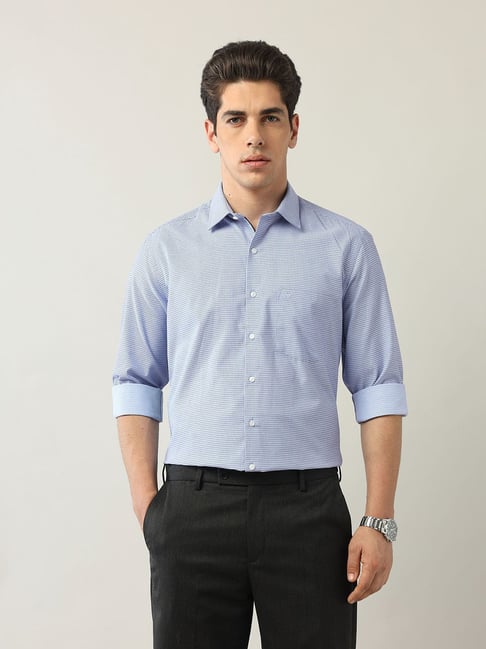 Arrow Blue Cotton Regular Fit Checks Formal Shirt-picture-41