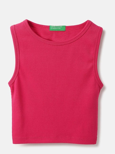 United Colors of Benetton Girls Pink Cotton Solid Top-picture-47