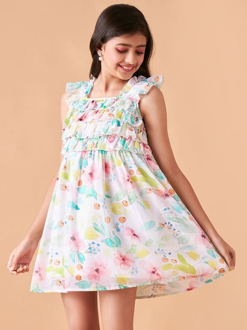 Cherry & Jerry Girls White A-Line Knee Length Dress-picture-33