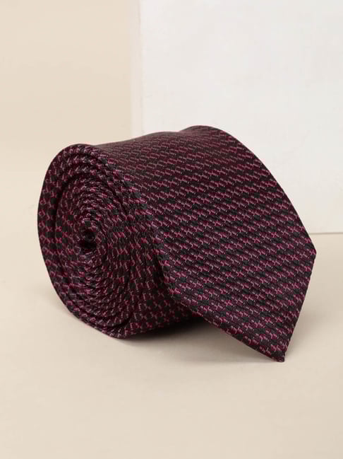 Louis Philippe Purple & Black Embroidered Tie-picture-26