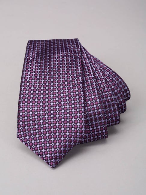 Louis Philippe Purple Embroidered Tie-picture-24